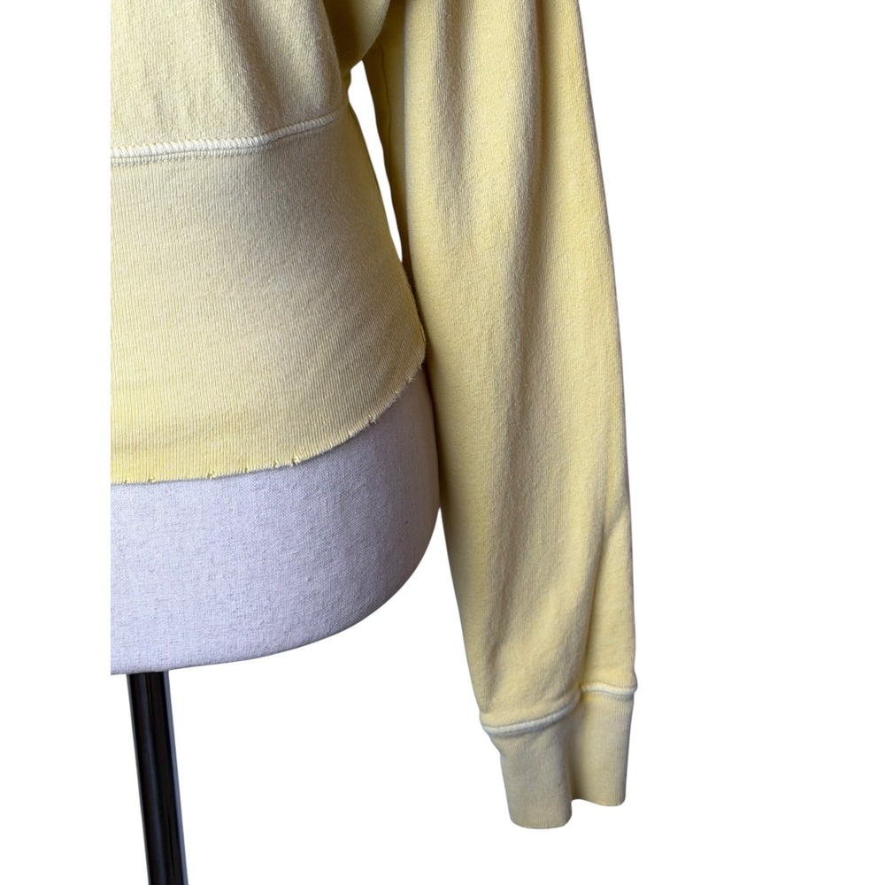 n:PHILANTHROPY Reeves Sweatshirt Women Small Yellow Crop Distressed Streetwear - Picture 7 of 15